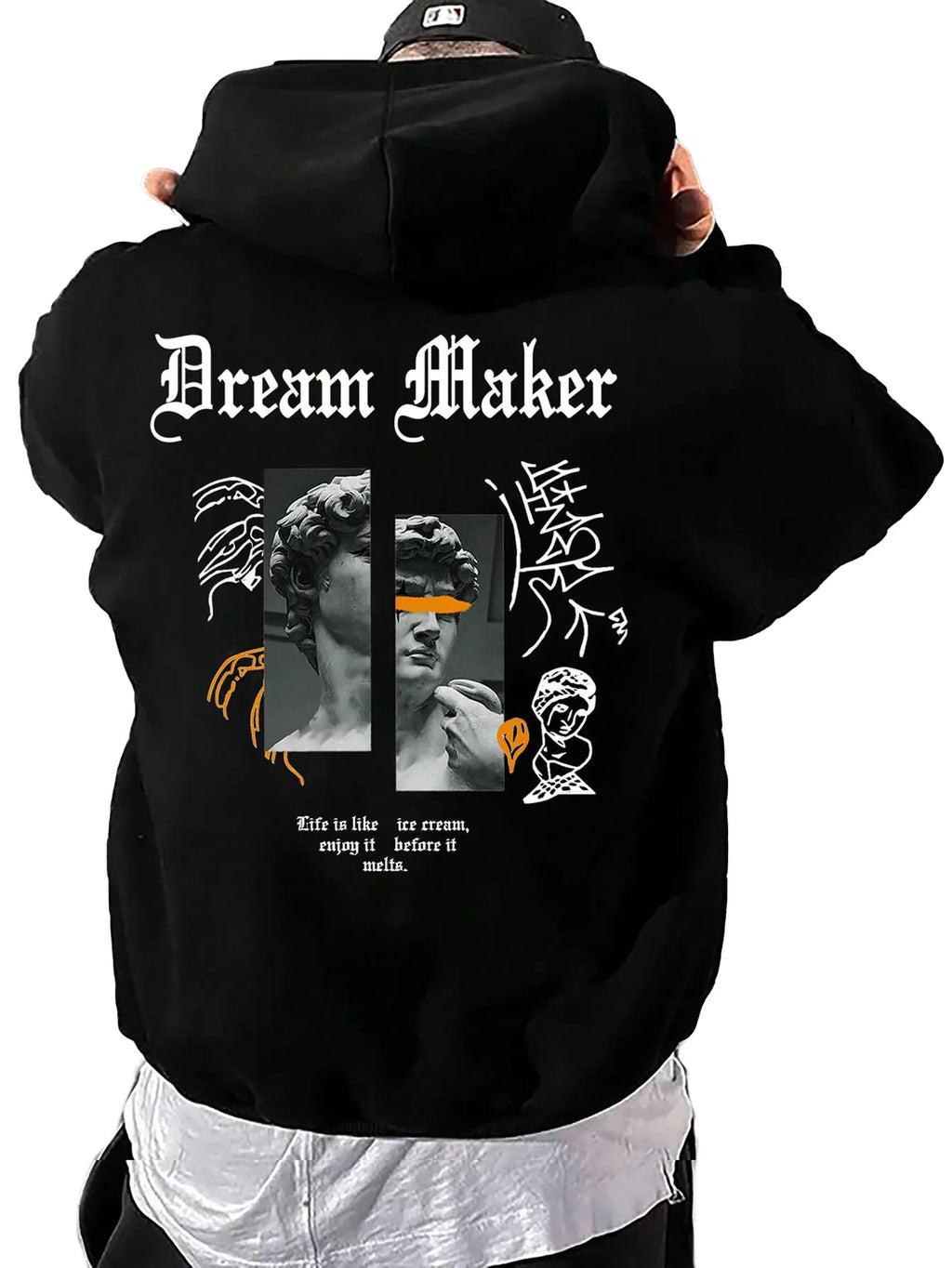 NEXT STREET Thermal Slogan Hoodie