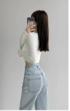 NEXT STREET Retro High Waist Women's Jeans