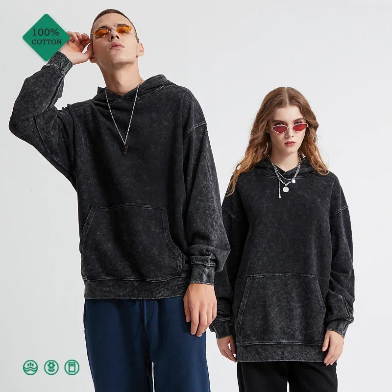 NEXT STREET Retro Wash Oversized Hoodie