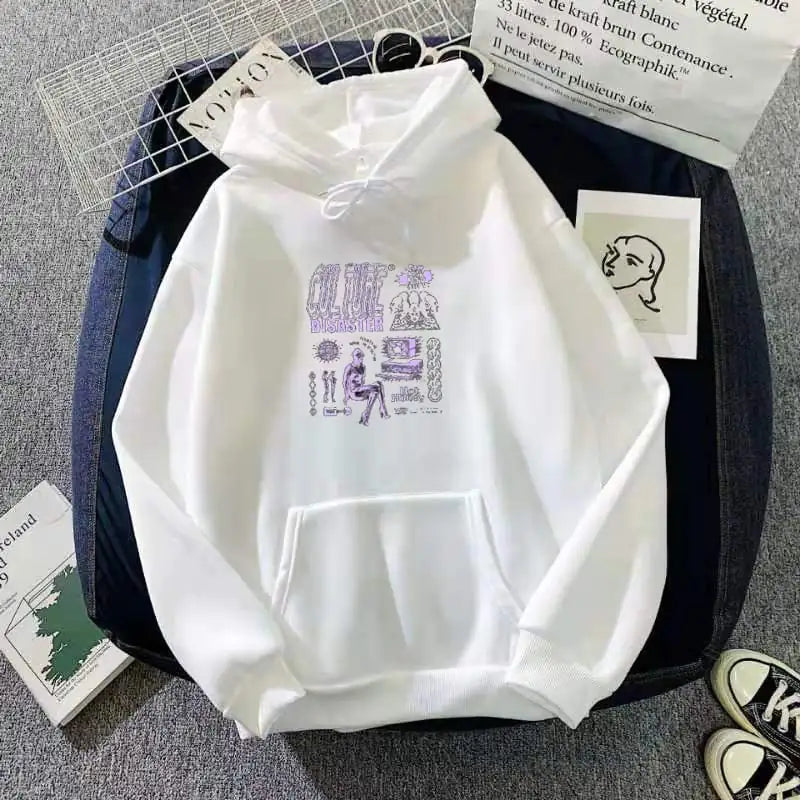 NEXT STREET Haze Graphic Velvet Hoodie