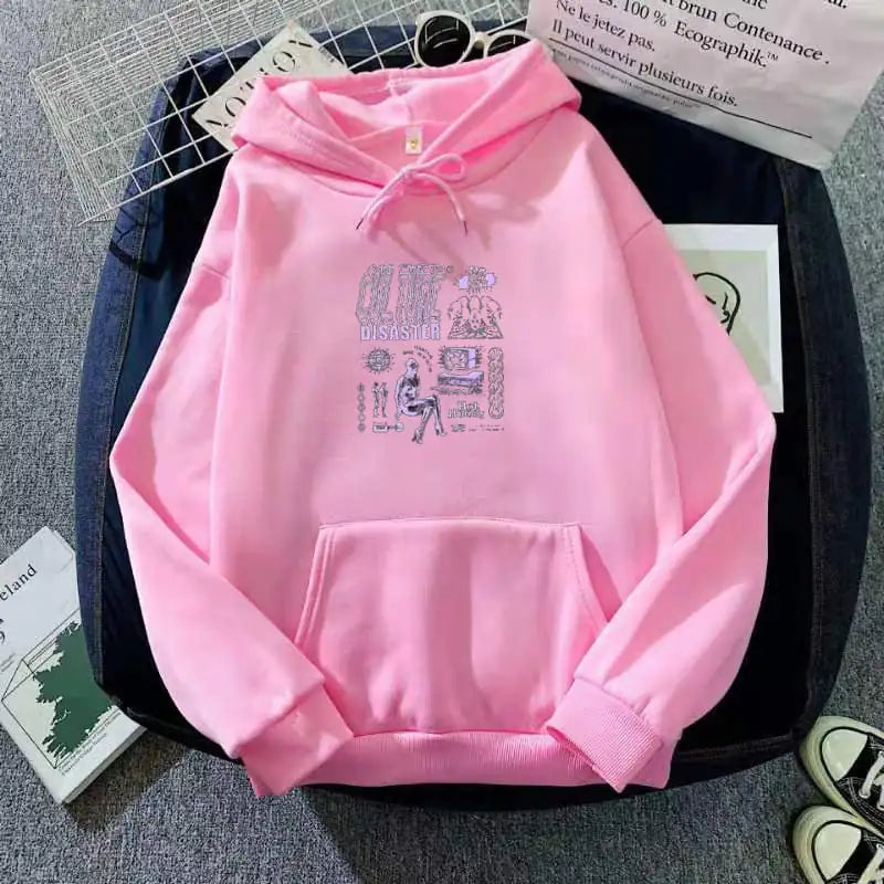 NEXT STREET Haze Graphic Velvet Hoodie