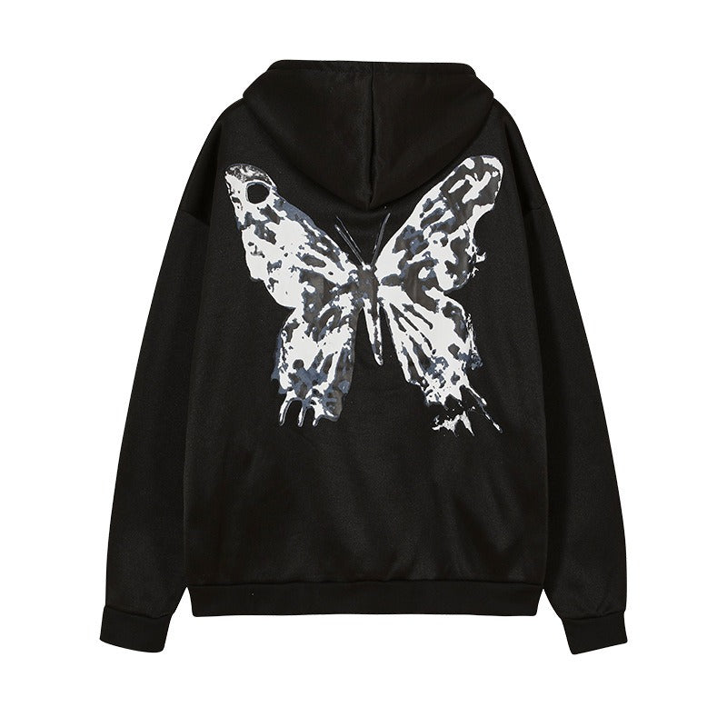NEXT STREET Y2K Gothic Butterfly Hoodie