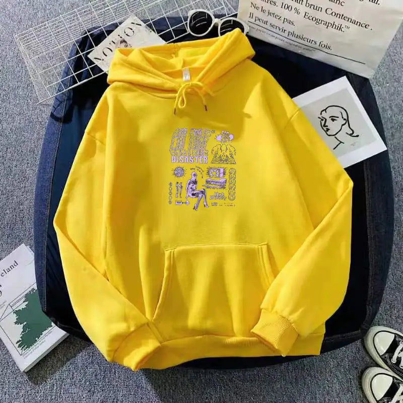 NEXT STREET Haze Graphic Velvet Hoodie