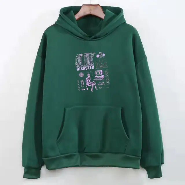 NEXT STREET Haze Graphic Velvet Hoodie